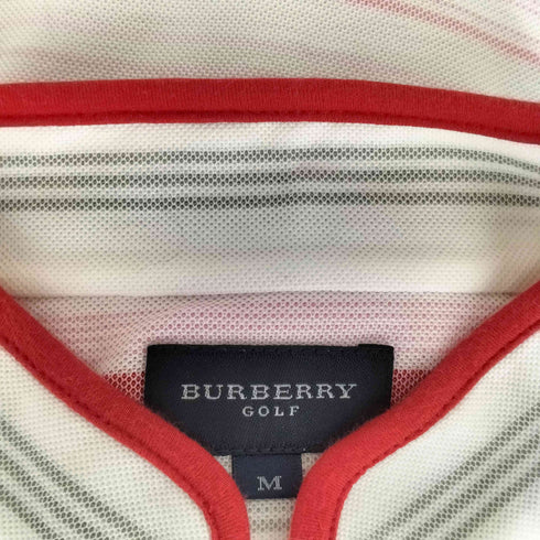 バーバリーゴルフ BURBERRY GOLF 鹿の子 ボーダー ハーフジップ カットソー レディース import:M