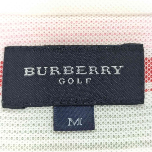 バーバリーゴルフ BURBERRY GOLF 鹿の子 ボーダー ハーフジップ カットソー レディース import:M