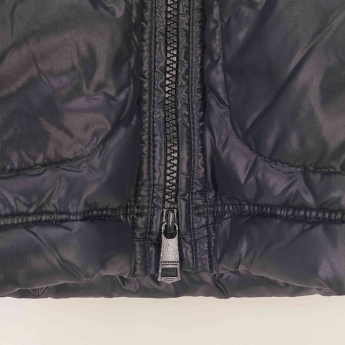 バーバリーブラックレーベル BURBERRY BLACK LABEL 袖 ロゴ フーデット ダブルジップ ダウン ジャケット メンズ import:XL