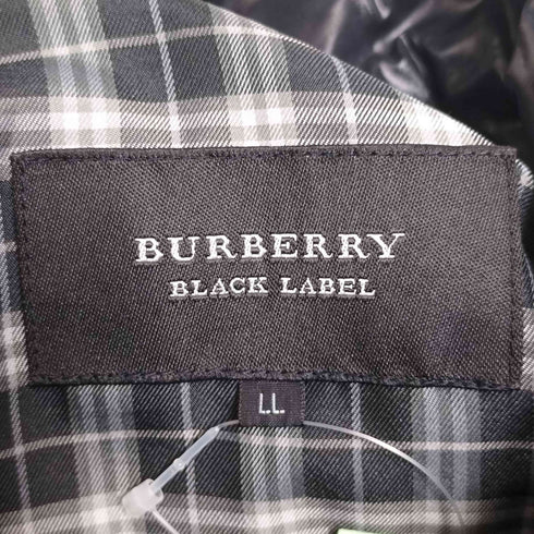 バーバリーブラックレーベル BURBERRY BLACK LABEL 袖 ロゴ フーデット ダブルジップ ダウン ジャケット メンズ import:XL