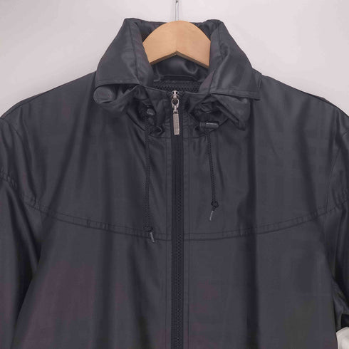 バーバリーブラックレーベル BURBERRY BLACK LABEL 同色 チェック パッカブルフード ダブルジップ ジャケット メンズ import:L