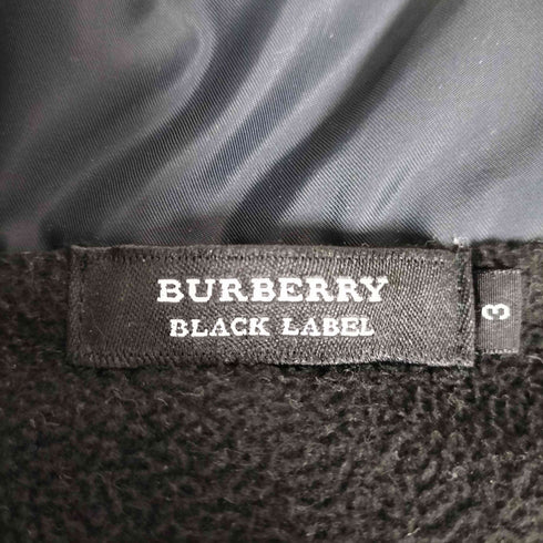 バーバリーブラックレーベル BURBERRY BLACK LABEL ロゴ 刺繍 パッカブルフード ダブルジップ フリース ジャケット メンズ JPN:3