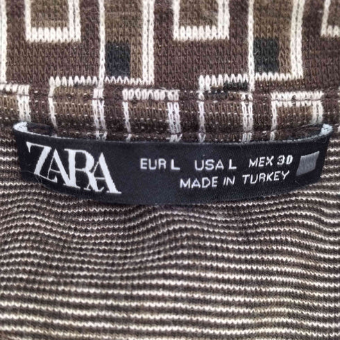 ザラ ZARA 総柄 長袖 カットソー レディース import:L