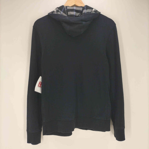バーバリーブラックレーベル BURBERRY BLACK LABEL ロゴ 刺繍 ジップアップ パーカー メンズ JPN:3