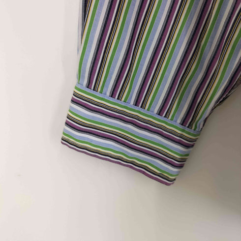 ラルフローレン RALPH LAUREN CLASSIC FIT ポニー 刺繍 マルチストライプ ボタンダウン シャツ メンズ 16 1/2 L