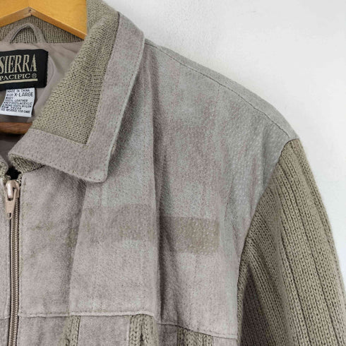 SIERRA PACIFIC ニット切替 レザージャケット メンズ JPN:XL