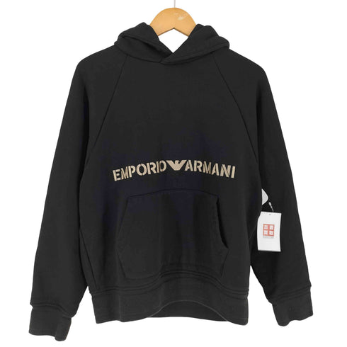 エンポリオアルマーニ EMPORIO ARMANI コットン 刺繍デザイン プルオーバーパーカー レディース XS