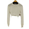 ザラ ZARA クルーネック クロップド ニット レディース import:M
