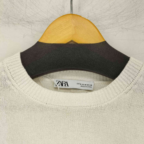 ザラ ZARA クルーネック クロップド ニット レディース import:M