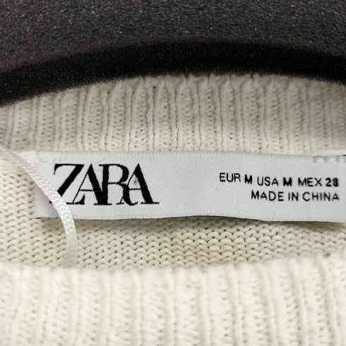 ザラ ZARA クルーネック クロップド ニット レディース import:M