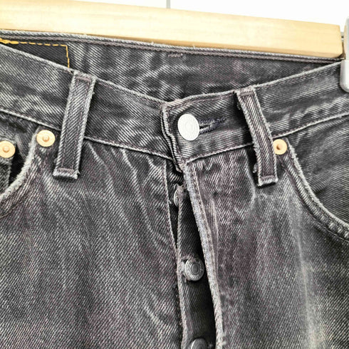 リーバイス Levis 90S USA製 刻印544 ボタンフライ 501 後染め ブラックデニム パンツ レディース W28