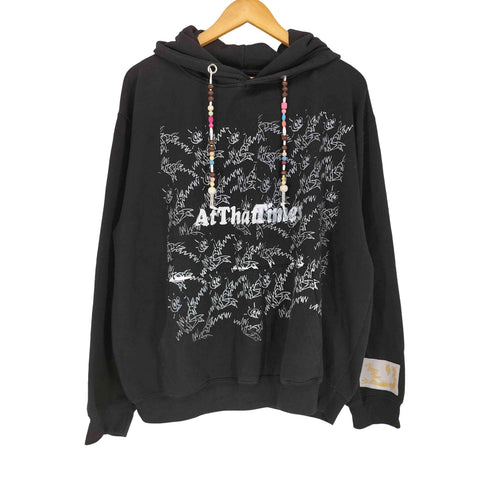 AtThatTimes プリント プルオーバーパーカー メンズ