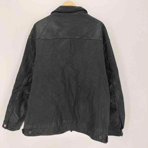 LEATHER 本革 ジップアップレザージャケット メンズ JPN:XL