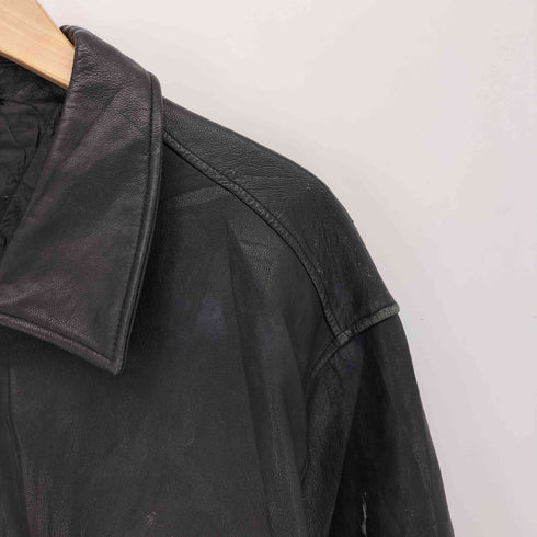 LEATHER 本革 ジップアップレザージャケット メンズ JPN:XL