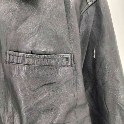 LEATHER 本革 ジップアップレザージャケット メンズ JPN:XL