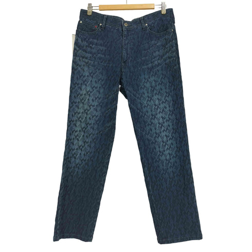 バラシ barassi リーフ 総柄 ストレッチデニムパンツ メンズ 85