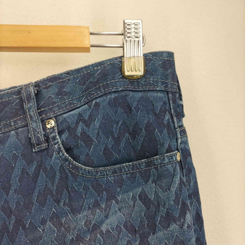 バラシ barassi リーフ 総柄 ストレッチデニムパンツ メンズ 85