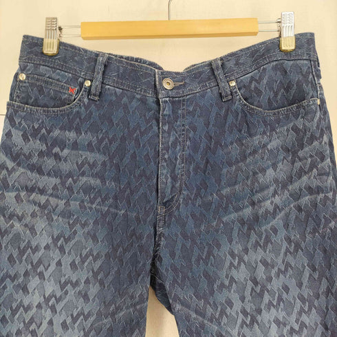 バラシ barassi リーフ 総柄 ストレッチデニムパンツ メンズ 85