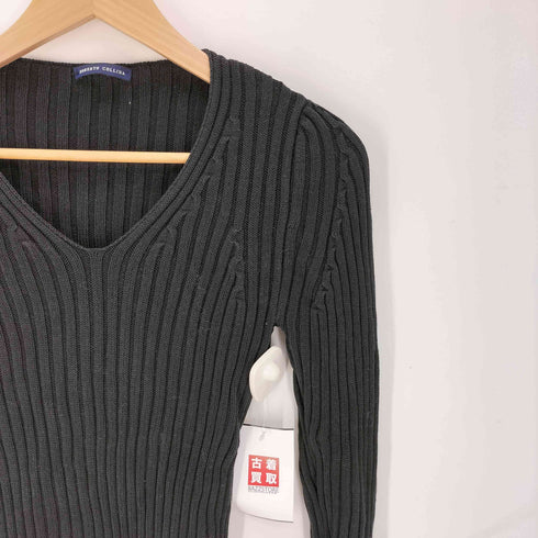 ロベルトコリーナ ROBERTO COLLINA Vネック リブ編み プルオーバー ニット Y2K レディース import:M