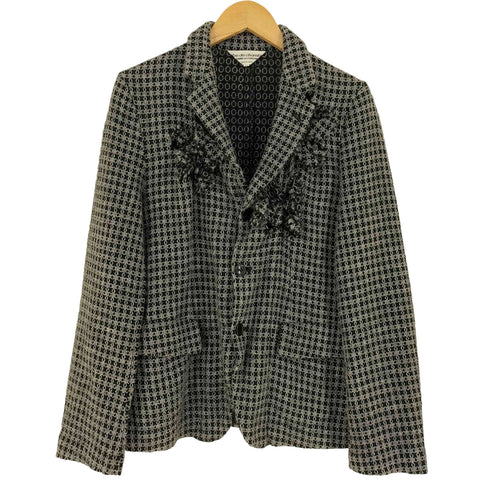 ローブドシャンブルコムデギャルソン robe de chambre COMME des GARCONS 00S AD2003 AW フラワーモチーフ フラップポケット 3B ジャケット レディース M
