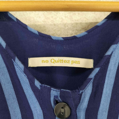 ヌキテパ NE QUITTEZ PAS 24SS COTTON VOILE STRIPE WAIST コットン ボイル ストライプ ウエスト ワンピース レディース M