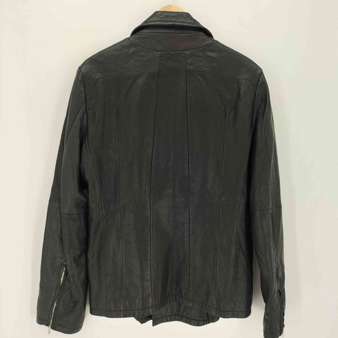 コムサメン COMME CA MEN LEATHER 本革 ジップデザイン ラムレザージャケット メンズ L