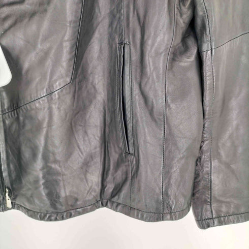コムサメン COMME CA MEN LEATHER 本革 ジップデザイン ラムレザージャケット メンズ L