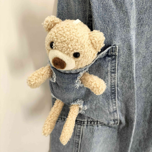 ポケット ぬいぐるみ ストレートデニムパンツ レディース JPN:M