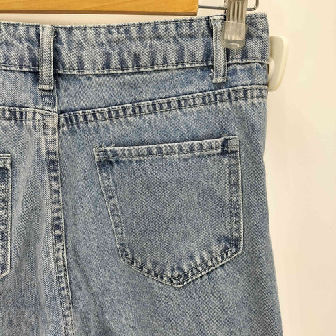 ポケット ぬいぐるみ ストレートデニムパンツ レディース JPN:M