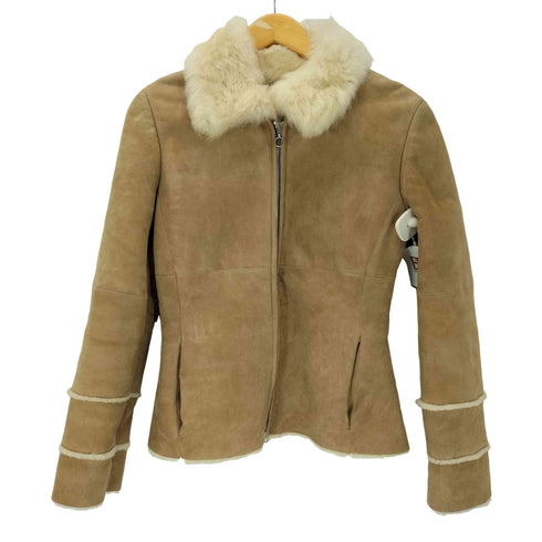 マレーラスポーツ MARELLA SPORT 80-90S OLD MADE IN ITALY Real fur & Lamb leather イタリア製 裏地 リアル ファー 羊革 ラムレザー ムートン ジャケット ブルゾン LAMPO ダブル ジップ レディース