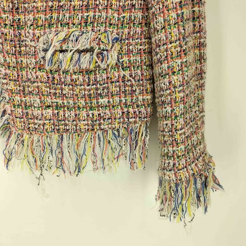 ザラ ZARA ノーカラー ツイードジャケット レディース import:XS