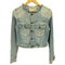 TEXTILE USA製 ステッチ ノーカラー デニムジャケット Y2K レディース import:S