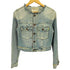 TEXTILE USA製 ステッチ ノーカラー デニムジャケット Y2K レディース import:S