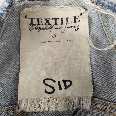 TEXTILE USA製 ステッチ ノーカラー デニムジャケット Y2K レディース import:S