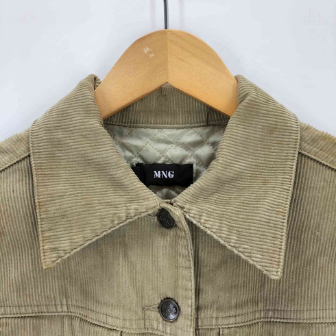 マンゴー MNG 裏地 キルティング コーデュロイ ロング ジャケット レディース M