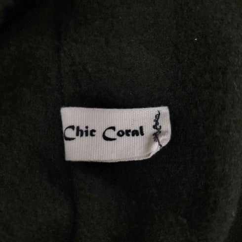 CHIC CORAL 裏地フリース 異素材切替 レースティアードブラウス レディース