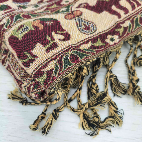 パシュミナ PASHMINA インド製 カシミヤ100% 総柄 ストール レディース