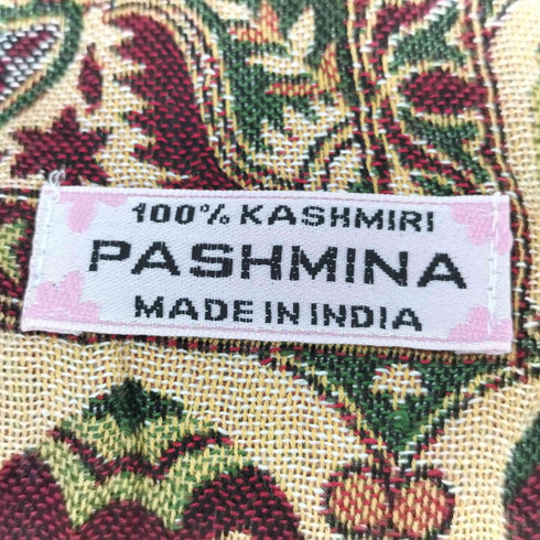 パシュミナ PASHMINA インド製 カシミヤ100% 総柄 ストール レディース
