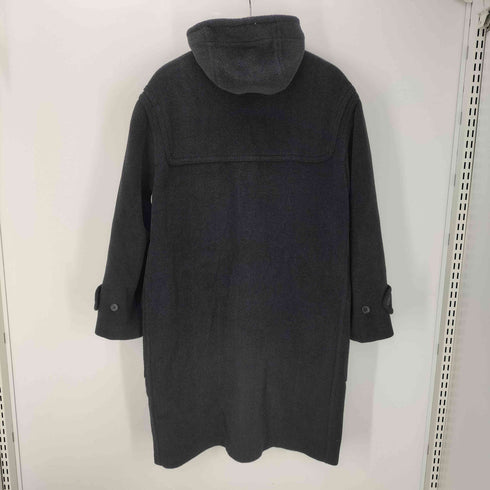 グローバーオール Gloverall 90S OLD MADE IN ENGLAND 英国製 白タグ MOORBROOK KINGSTON ムーアブルック 生地 キングストン ウール ヘリンボーン ダッフル ロング コート ブラック メンズ EUR:48