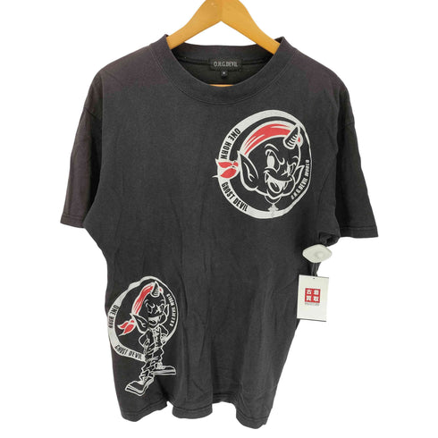 90s O.H.G DEVIL ワンホーン ゴースト デビル カジュアルロゴプリント半袖Tシャツ メンズ M