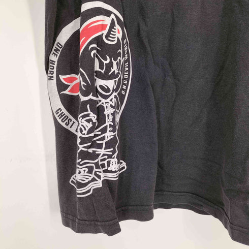 90s O.H.G DEVIL ワンホーン ゴースト デビル カジュアルロゴプリント半袖Tシャツ メンズ M