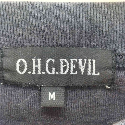 90s O.H.G DEVIL ワンホーン ゴースト デビル カジュアルロゴプリント半袖Tシャツ メンズ M