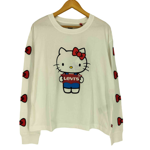 リーバイス Levis HELLO KITTY コラボ グラフィック オーバーサイズ 長袖 Tシャツ レディース M