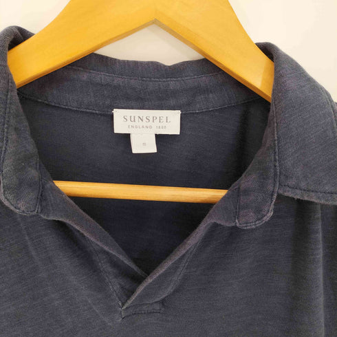 サンスペル Sunspel コットンリネン 半袖 スキッパーポロシャツ メンズ import:S