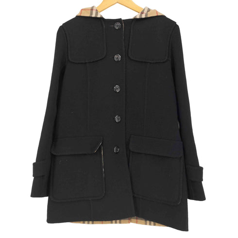 バーバリーロンドン BURBERRY LONDON 裏地ノバチェック ウールカシミヤ混 フーテッドコート レディース JPN:40