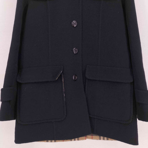 バーバリーロンドン BURBERRY LONDON 裏地ノバチェック ウールカシミヤ混 フーテッドコート レディース JPN:40