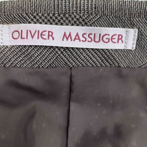 Olivier Massuger チェック柄 ダブルブレスト テーラード ジャケット 2タック スラックス パンツ セットアップ メンズ L/M