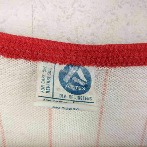 アーテックス ARTEX 70-80s USA製 青タグ スポーツチーム ロゴプリント コットン ポリ ベースボールシャツ メンズ L