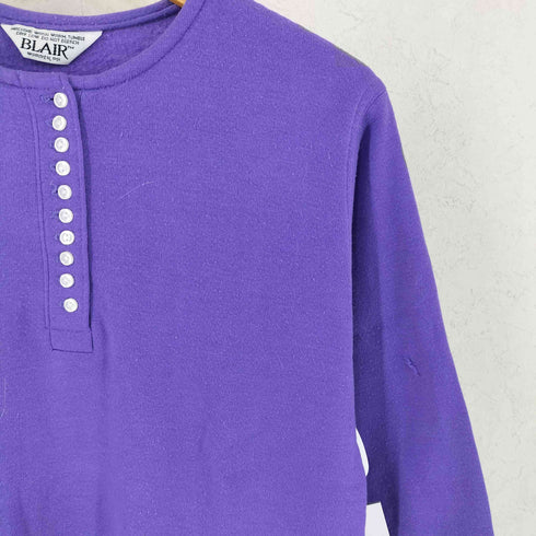 ブレア Blair 90s マルチボタン バントカラー 長袖 スウェット メンズ