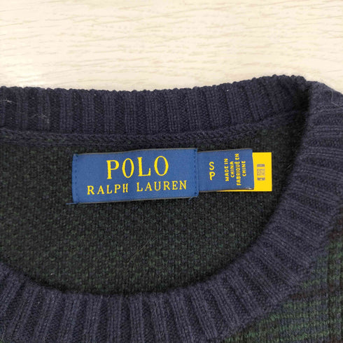 ポロラルフローレン POLO RALPH LAUREN ブラックウォッチ ウールクルーネックニット メンズ import:S